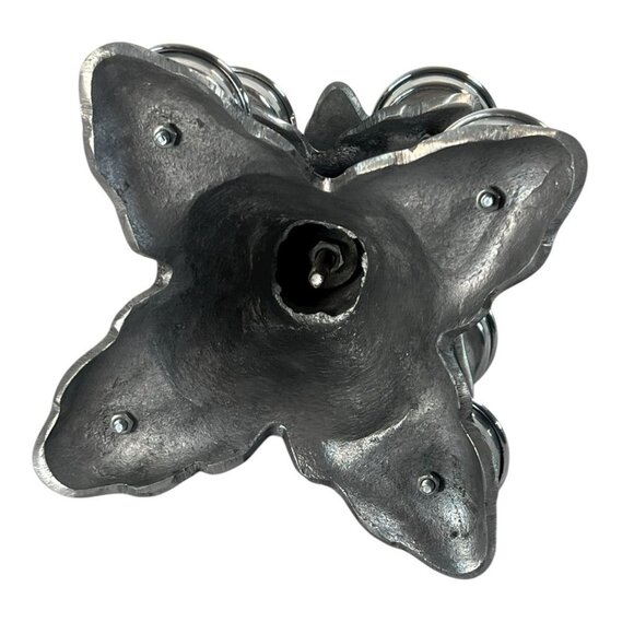 vintage Pottery Barn 11" Tall Crome Christmas Tree 8 Votive Candle Holder - Picture 3 of 8